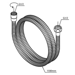 Damixa Doucheslang metaal 1750 MM koper geborsteld