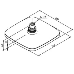 Damixa Pine hoofddouche 200mm Chroom