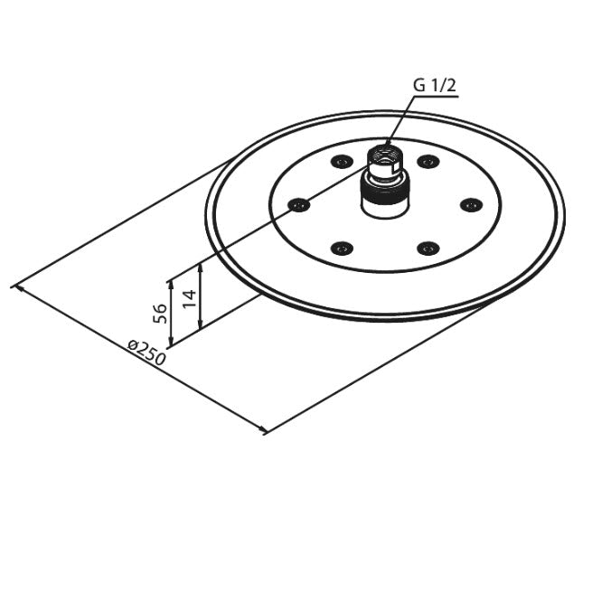 Damixa Hoofddouche Silhouet messing geborsteld