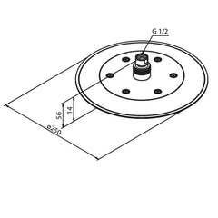 Damixa Hoofddouche Silhouet messing geborsteld