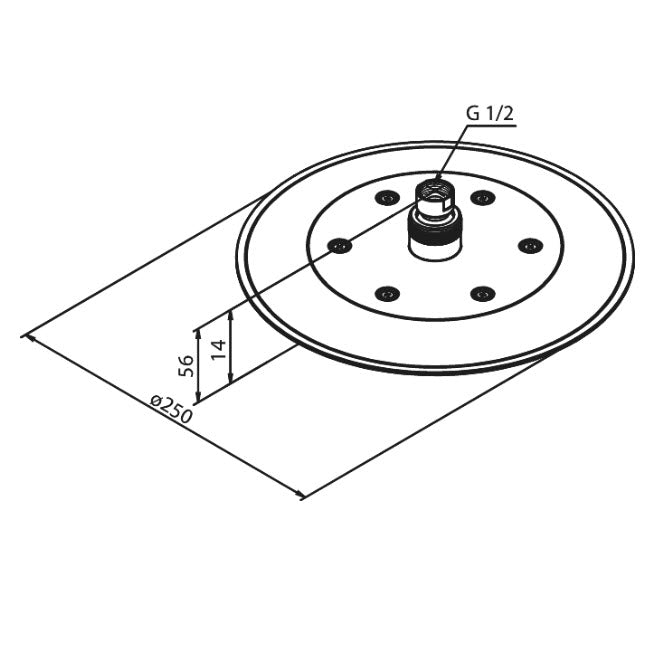 Damixa Hoofddouche Silhouet koper geborsteld