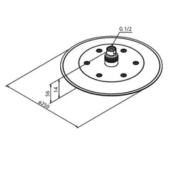 Damixa Hoofddouche Silhouet koper geborsteld