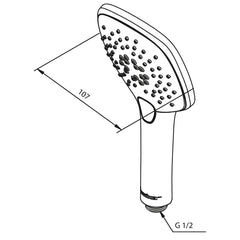 Damixa Pine handdouche 107mm Chroom