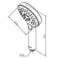 Damixa Silhouet handdouche 110mm 3 standen messing geborsteld