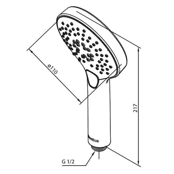 Damixa Silhouet handdouche 110mm 3 standen koper geborsteld