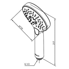 Damixa Silhouet handdouche 110mm 3 standen koper geborsteld