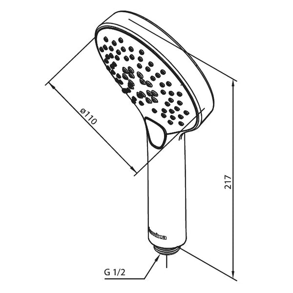 Damixa Silhouet handdouche 110mm 3 standen koper geborsteld