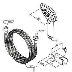 Damixa Douche slang easyflex 1500mm ZILVER