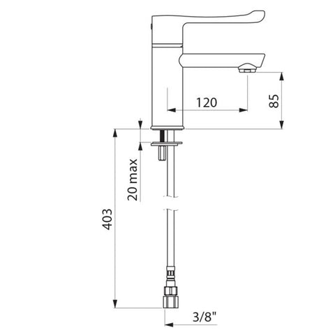 Delabie SECURITHERM sequentiële thermostatische wastafelmengkraan met hygiënische hendel chroom