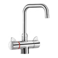 Delabie SECURITHERM thermostatische tweegreeps spoeltafelmengkraan met hoge uitloop 200 mm chroom