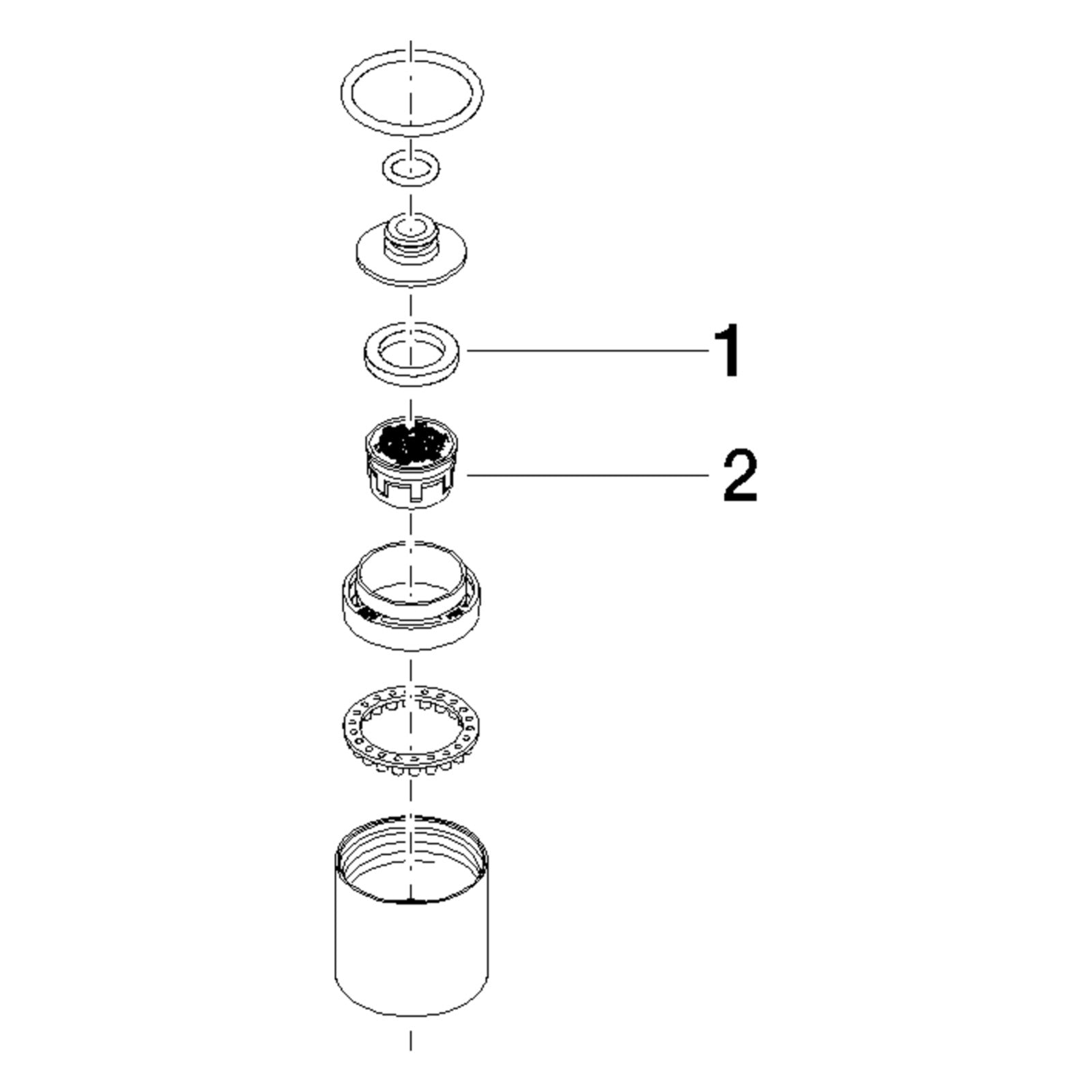 Onderdelentekening Dornbracht perlator kopstuk 90120802000