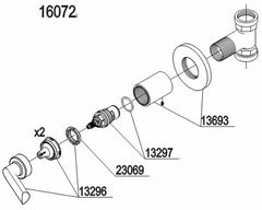 Damixa Parts Venus built-in stop valve 16072.00 / 16073.00