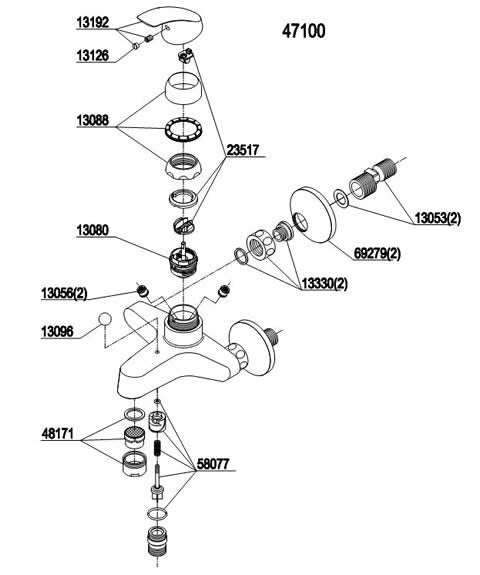 Damixa Parts Eclipse Bath Mixer Tap 47100.00