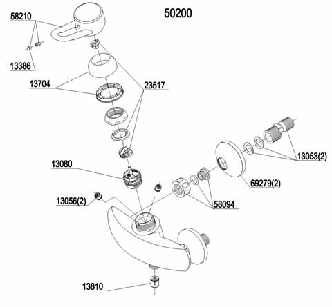 Damixa Parts Apollo Classic Shower Faucet 50200.00