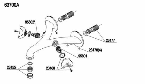 Damixa Parts Classic Line Washbasin tap Wall-mounted 63700.00