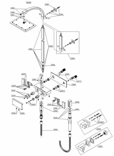 Damixa Parts G Type V3.0 Shower tap with overhead shower and hand shower set 72300.00
