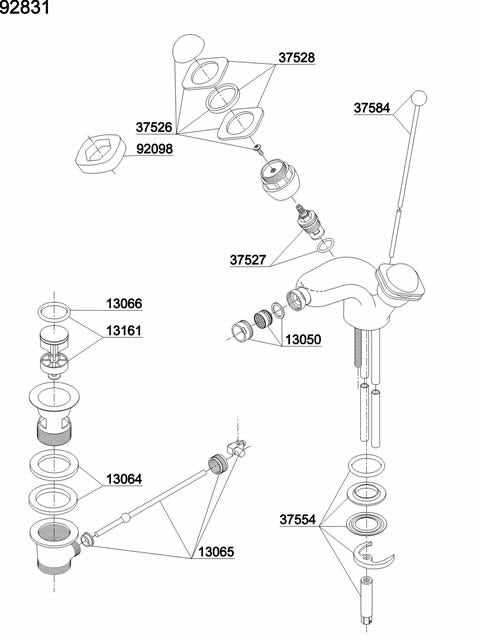 Damixa Onderdelen Galaxy Bidetkraan 92831.00