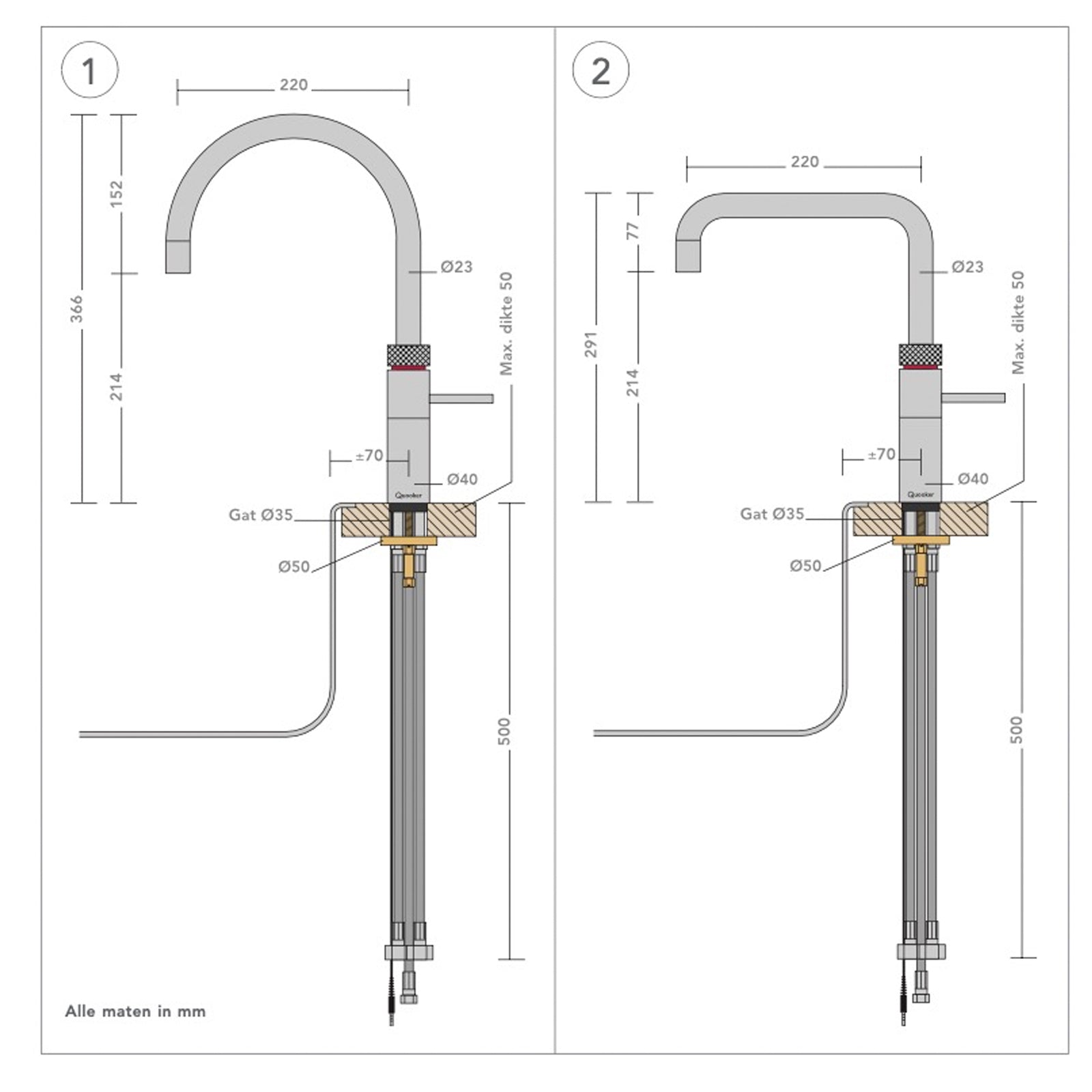 Quooker Fusion 3-in-1 Kokendwaterkraan Mengkraan Keukenkraan