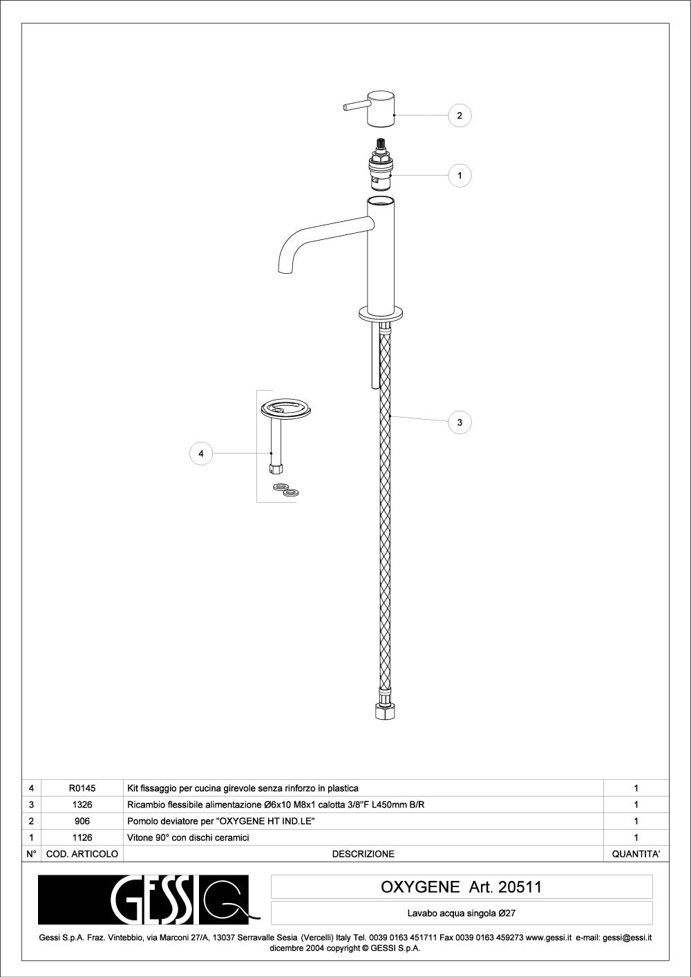 Gessi Onderdelen Oxygene Toiletkraan Laag Model Chroom Inox 20511 03 gessi-onderdelen-oxygene-toiletkraan-laag-model-chroom-inox-20511-03