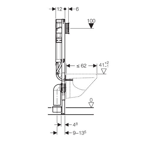 Up320 Exploded View Geberit Duofix WC element frontbediening UP320 t.b.v. geurafzuiging Ar
