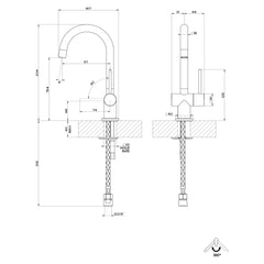 Maattekening Gessi 00915 fonteinkraan