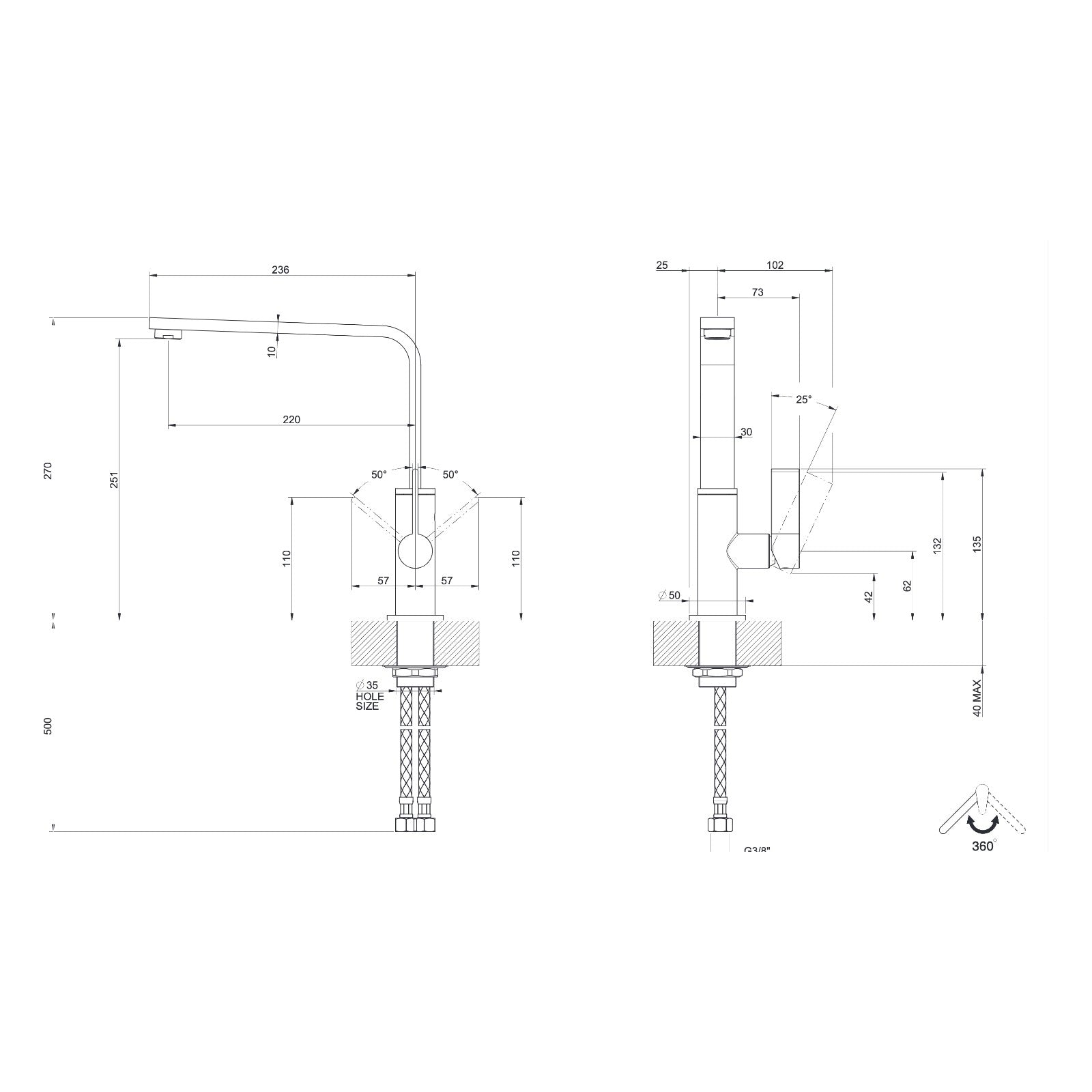 Maattekening Gessi Helium 17015
