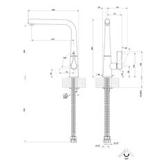 Maattekening Gessi Proton 17175