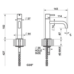 Maattekening Gessi 20511 fonteinkraan