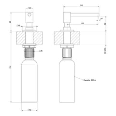 Maattekening Gessi zeepdispenser 29658