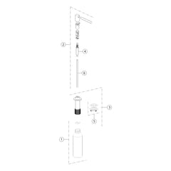 Onderdelentekening Gessi zeepdispenser 29660 met positienummers