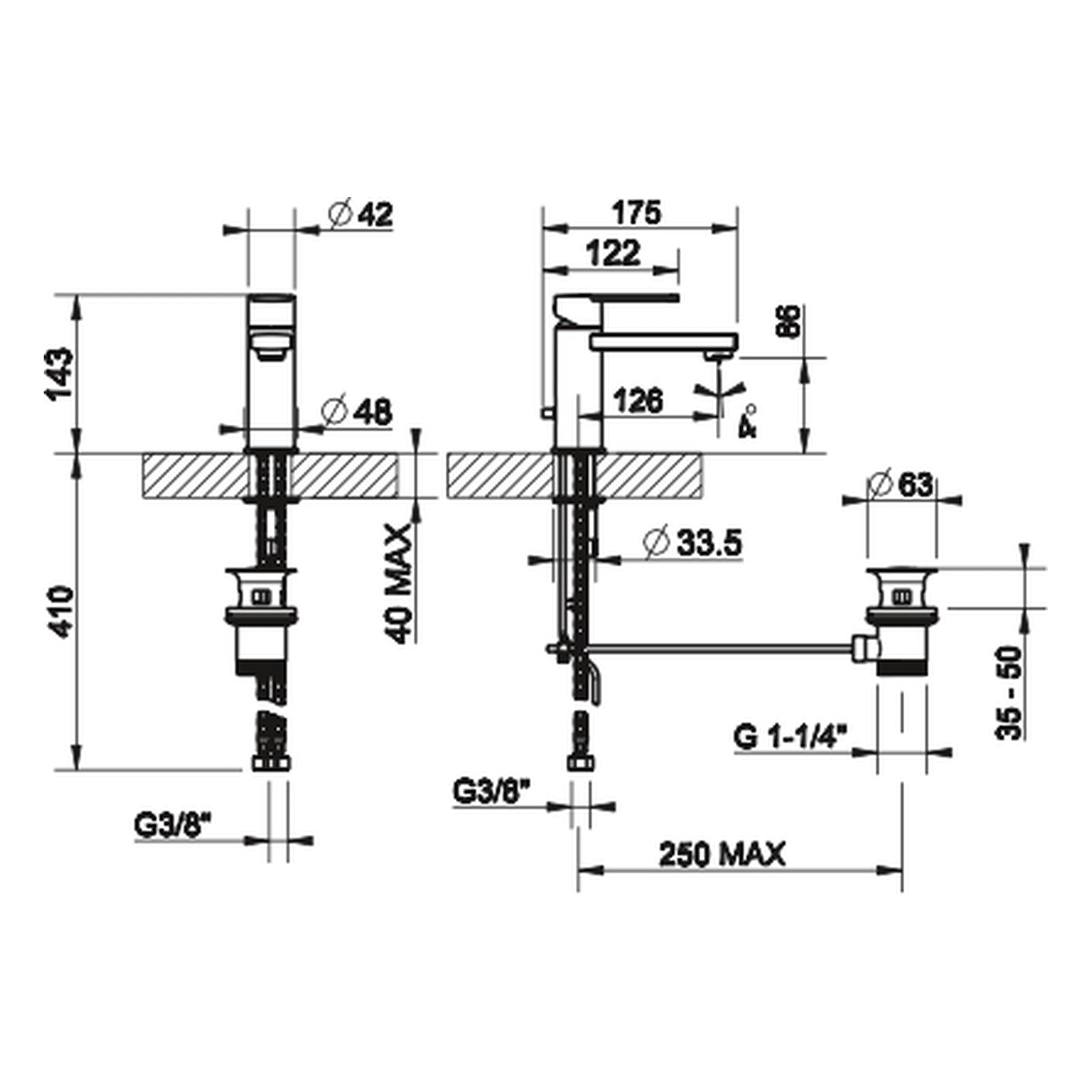 Maattekening Gessi Trasparenze 34201