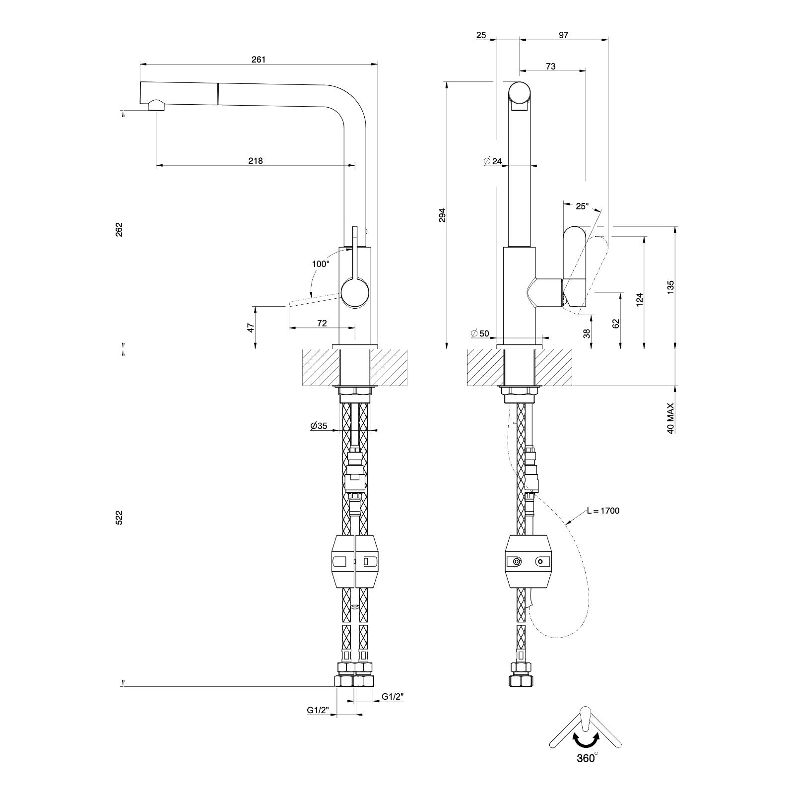 Maattekening Gessi Helium 50103