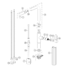 Onderdelentekening Gessi Helium 50103 met positienummers