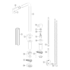 Onderdelentekening Gessi Su&Giù 50109 met positienummers
