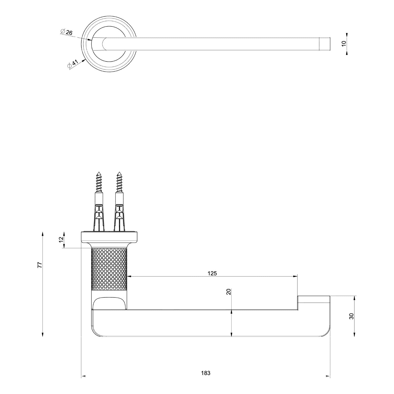 Maattekening Gessi Inciso toiletrolhouder 58455