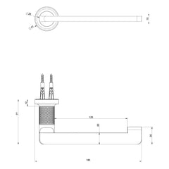 Maattekening Gessi Inciso toiletrolhouder 58455
