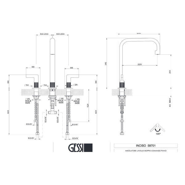 Maattekening Gessi Inciso 58701