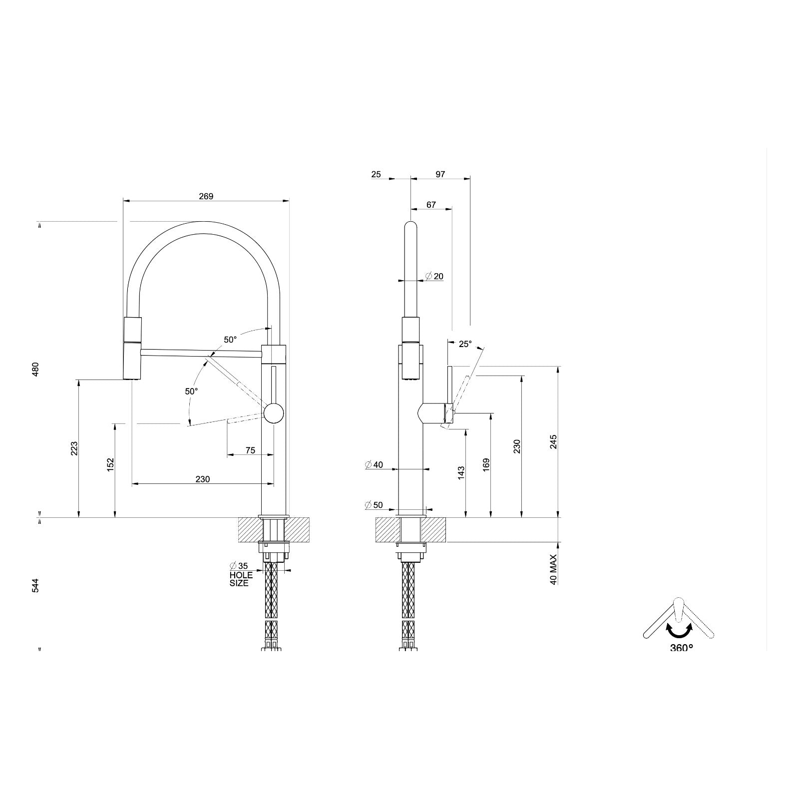 Maattekening Gessi 316 60010