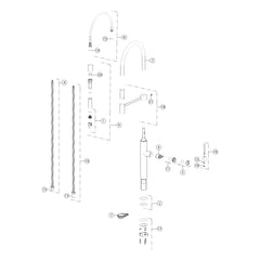 Onderdelentekening Gessi 316 60010 met positienummers