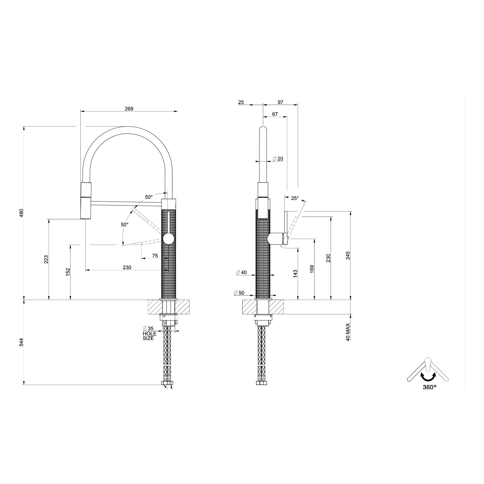 Maattekening Gessi 316 60012