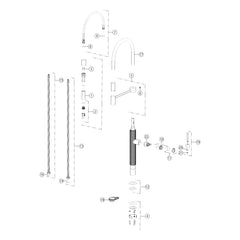 Onderdelentekening Gessi 316 60012 met positienummers