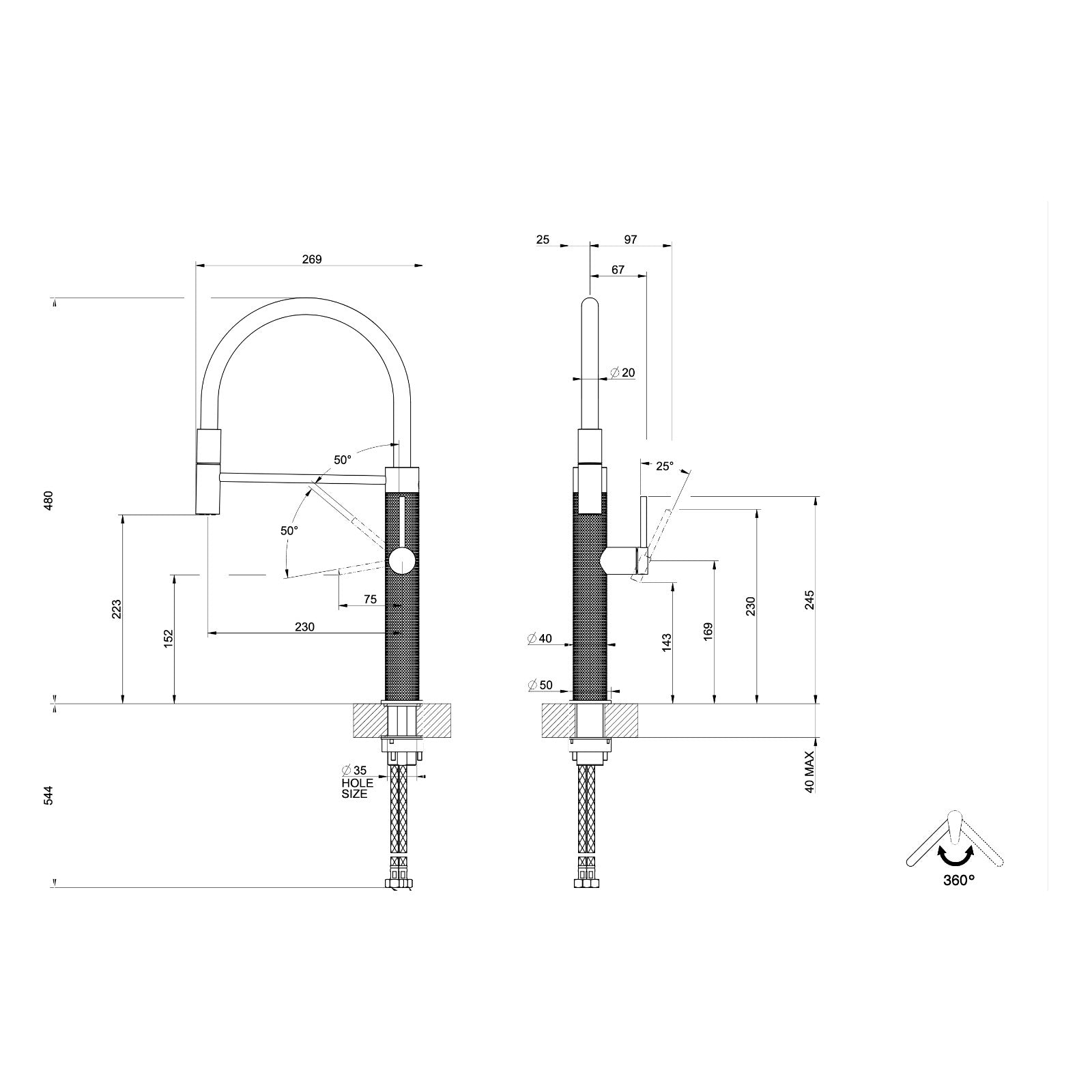 Maattekening Gessi 316 60014