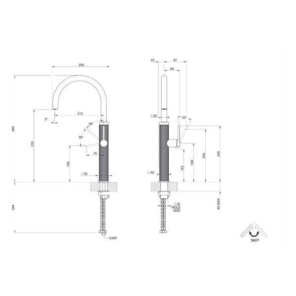 Maattekening Gessi 316 60020