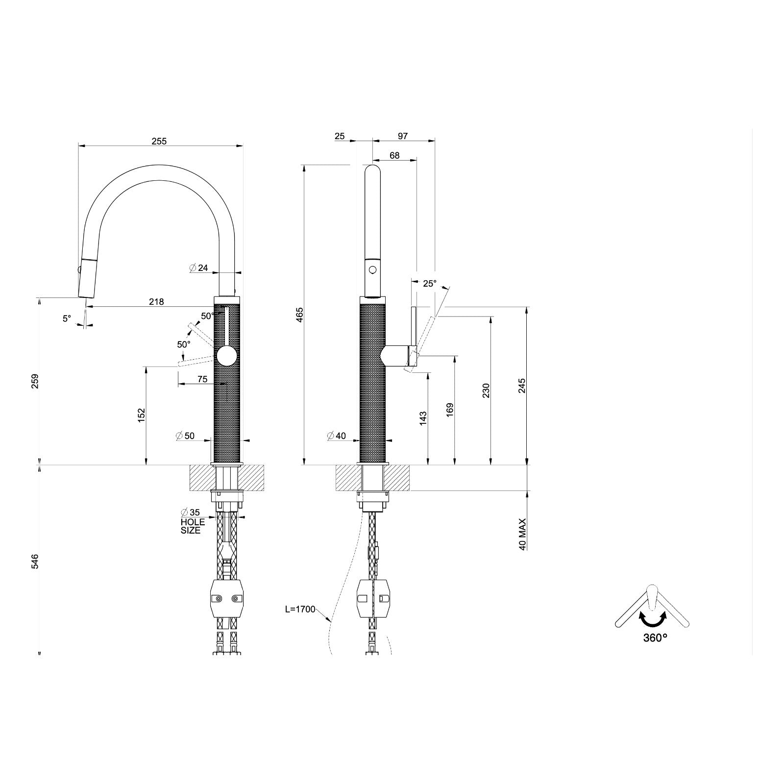 Maattekening Gessi 316 60026