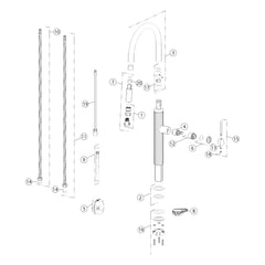 Onderdelentekening Gessi 316 60026 met positienummers