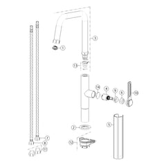 Onderdelentekening Gessi Officine Gessi 60051 met positienummers