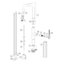 Onderdelentekening Gessi Officine Gessi 60053 met positienummers