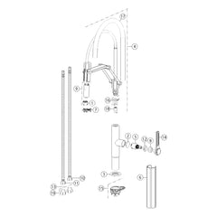 Onderdelentekening Gessi Officine Gessi 60055 met positienummers