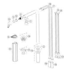 Onderdelentekening Gessi Su&Giù 60071 met positienummers