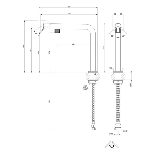 Maattekening Gessi Fisso 60073